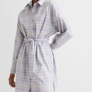 Divided Plaid Belted Shirt Dress XXL NWT